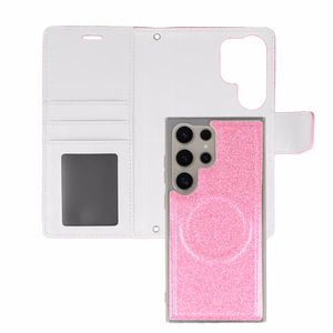 Glitter Magsafe Kaaned Ümbris jaoks Samsung Galaxy S24 Plus roosa