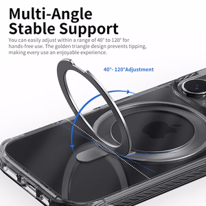 Rock Вращающаяся Подставка Crystal Series магнитная для Iphone 16 чёрная