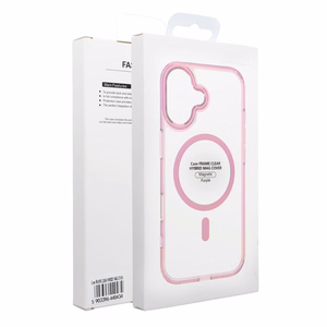 Чехол Samsung A27 Frame Clear Hybrid Mag Cover, совместимый с MagSafe, пудрово-розовый