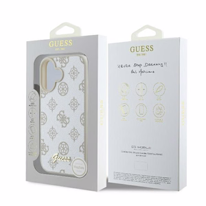 Guess Peony Script Logo MagSafe iPhone 16 Ümbris - valge