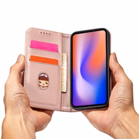 Magnetkaardi ümbris iPhone 12 Pro Max Koti kaardi rahakoti kaardihoidja roosa