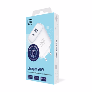 Tarvikud – 3mk DualCharge 20W PD3.0 QC 3.0 PPS USB 1A1C, valge