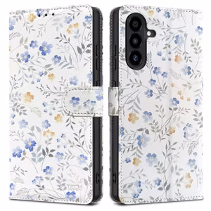 Tech-Protect Wallet Ümbris jaoks Samsung Galaxy A26 5G / A17 4G / 5G - Daisies with Leaves