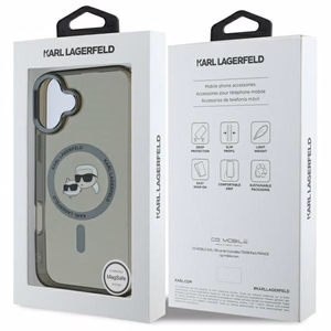 Karl Lagerfeld IML Metal Karl&Choupette Head MagSafe Ümbris jaoks iPhone 16 Plus - must