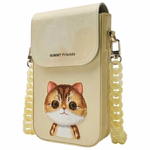 Nimmy Big Eyed Pet 2.0 Cat 3-in-1 Set: Phone Bag + Wallet + Tracker Ümbris - Beige