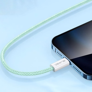 Blavec Kaabel Candy braided - Type C to Lightning - PD 20W 2,4A 3 metres Apple CarPlay (CCA-CL24GN30) roheline