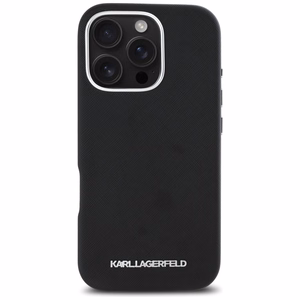 Karl Lagerfeld Saffiano Full Wrapped Elongated Metal Logo MagSafe iPhone 16 Pro Ümbris - must