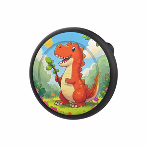 AirTag badge ümbris - must with dinosaur print