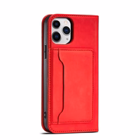 Magnetkaardi ümbris iPhone 12 Pro pouch kaardi rahakoti kaardihoidja Punane
