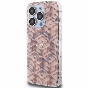 GUESS чехол для IPHONE 15 Pro Max совместимый с MagSafe GUHMP15XHGCUSTGP (IML GCUBE) розовый