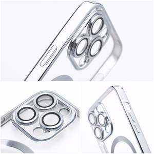 Чехол Samsung A27 Electro Mag Cover совместимый с MagSafe серебряный