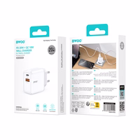 BWOO wall laadija CDA182 QC 38W 1x USB-A + 1x USB-C valge