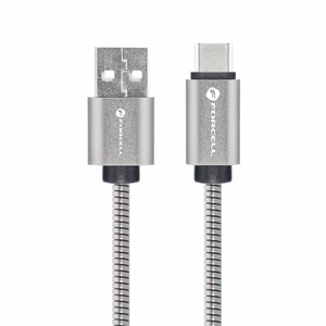 Kaabel USB A to USB C Forcell F-Energy QC3.0 66W Metal 1 m C234 hõbedane