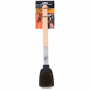 BBQ grill-cleaning brush with scraper, 44 cm