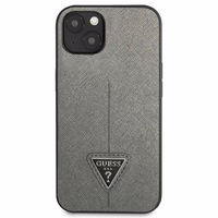 Guess GUHCP14MPSATLG iPhone 14 Plus 6.7 "hõbedane / hõbedane hardcase SaffianoTriangle Logo