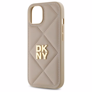 DKNY Quilted Stack Logo iPhone 15 Ümbris - Beige