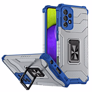 Crystal Ring Case Kickstand Tough Rugged Cover for Samsung Galaxy A72 4G sinine