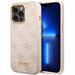 Guess 4G Vintage kuldne Logo ümbris jaoks iPhone 14 Pro - roosa