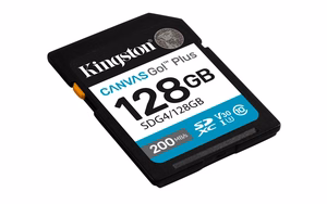 Kingston memory card 128GB SDXC Canvas Go Plus Gen4 200MB/s C10 UHS-I U3 V30