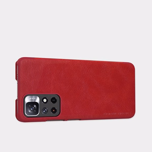 Чехол-книжка Nillkin Qin для Xiaomi Redmi Note 11T 5G / Note 11S 5G / Note 11 5G (China) / Poco M4 Pro 5G с защитой камеры коричневый