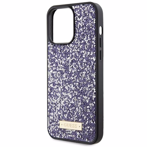 Guess Rhinestone Metal Logo чехол для iPhone 15 Pro - розовый