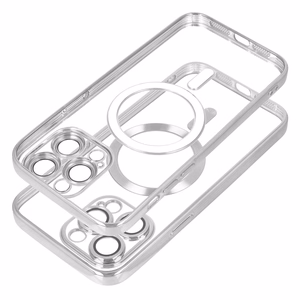 Чехол Samsung A27 Electro Mag Cover совместимый с MagSafe серебряный