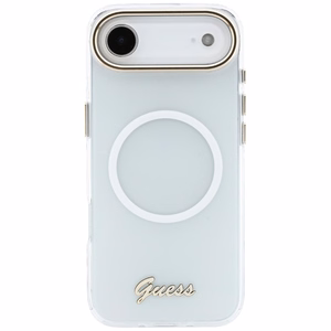 Guess IML Gradient Script Metal MagSafe Ümbris for iPhone Air - valge