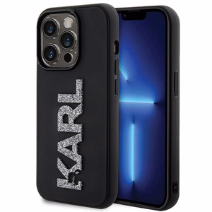 KARL LAGERFELD ümbris jaoks IPHONE 15 Pro KLHCP15L3DMBKCK (3D Logo Glitter) must