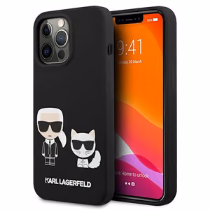 Karl Lagerfeld KLHCP13LSSKCK iPhone 13 Pro / 13 6.1" kõvakott must/must Silikoon Karl & Choupette