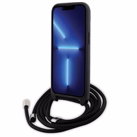 Karl Lagerfeld Crossbody Saffiano Metal Pin Karl & Choupette ümbris jaoks iPhone 15 Plus - must