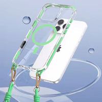 Tel Protect Strap Clear Ümbris jaoks Iphone 16 Pro roheline