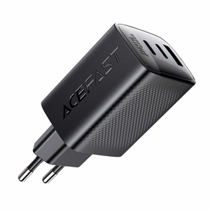 Acefast A108 GaN PD seinaklaadija, 67 W, 2 × USB-C, 1 × USB-A, must