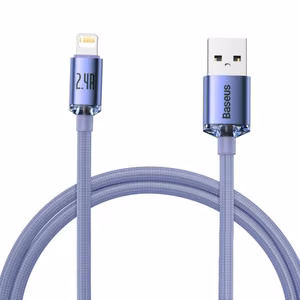 USB kaabel Baseus Crystal Shine violetne Lightning 120cm