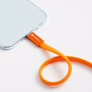 Kaabel USB C USB C Forcell F-Energy QC4.0 PD 3A 60W Cafule Flat 1,2 m CCFN23 oranž