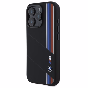 BMW Silicone Cut Tricolor Lines MagSafe Ümbris jaoks iPhone 16 Pro - must