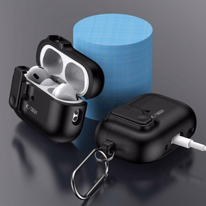 Tech-Protect Slim Hook Ümbris with Carabiner jaoks Apple AirPods Pro 1 / 2 - must