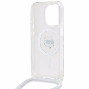 Чехол Karl Lagerfeld IML Choupette Head&Cord MagSafe для iPhone 15 Pro Max - прозрачный