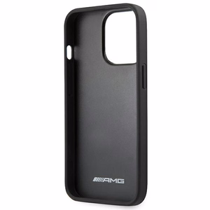 AMG AMHCP14XGSEBK Leather Debossed Lines ümbris seadmele iPhone 14 Pro Max 6.7", must
