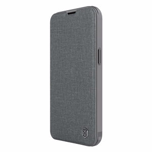 Nillkin Qin Cloth Pro Case чехол для iPhone 14 Plus с защитой камеры флип-чехол серый