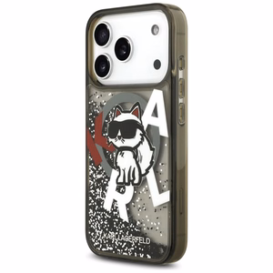 Karl Lagerfeld Liquid Glitter Choupette Logo MagSafe Ümbris jaoks iPhone 17 Pro - Must