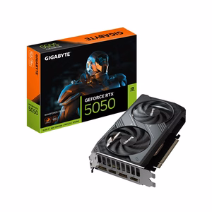 GIGABYTE GeForce RTX 5050 WINDFORCE OC 8G Videokaart - 8GB GDDR6, 128bit, PCI-E 5.0, 2587MHz Core Clock, 2 x DP, 2 x HDMI, NVIDIA DLSS 4, GV-N5050WF2OC-8GD