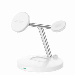 Tech-Protect QI15W-A35 3-in-1 Induktiivne Laadija koos MagSafe jaoks Phone / AirPods / Apple Watch - valge