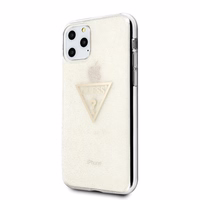 Guess GUHCN58SGTLGO iPhone 11 Pro kuldne/kuldne kõva ümbris Glitter Triangle
