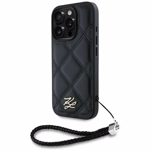 Karl Lagerfeld Quilted Initial Logo & Chain Strap iPhone 16 Pro Ümbris - Must