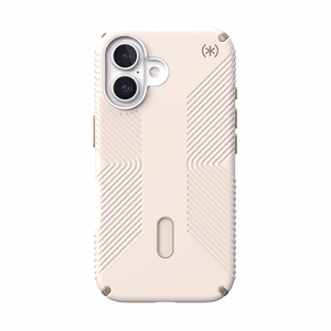 Speck Presidio2 Grip MagSafe'i ja ClickLocki toega ümbris iPhone 16-le, Bleached Bone/Heirloom Gold