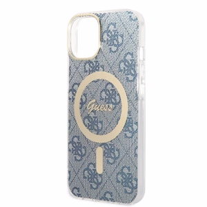 Set Guess GUBPP14MH4EACSB Ümbris+ Charger iPhone 14 Plus 6.7" sinine/sinine hard ümbris 4G Print MagSafe