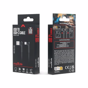 Maxlife MXUC-09 angle cable USB - USB-C 1,0 m 3A must