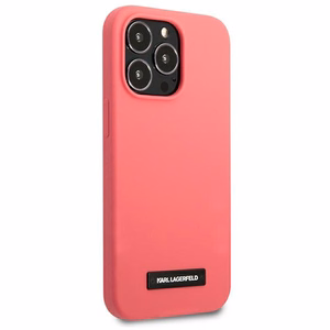 Karl Lagerfeldi silikoonist plaadikott iPhone 13 Pro / iPhone 13 jaoks - fuksiatoon