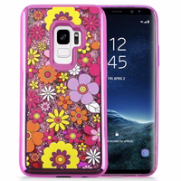 Zizo Liquid Glitter Star ümbris Samsung Galaxy S9 (Multiflowers)