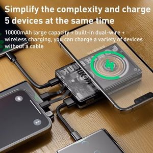 Akupank WK Design WP-331 must 10000mAh (Juhtmevaba laadimine 15W / PD 20W / QC3.0 22.5W)